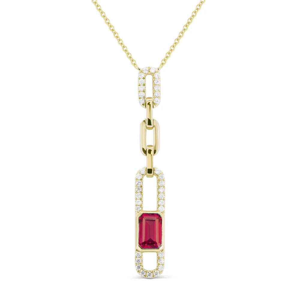 0.67ct Garnet Necklace in 14K Yellow Gold
