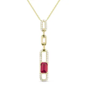 0.67ct Garnet Necklace in 14K Yellow Gold