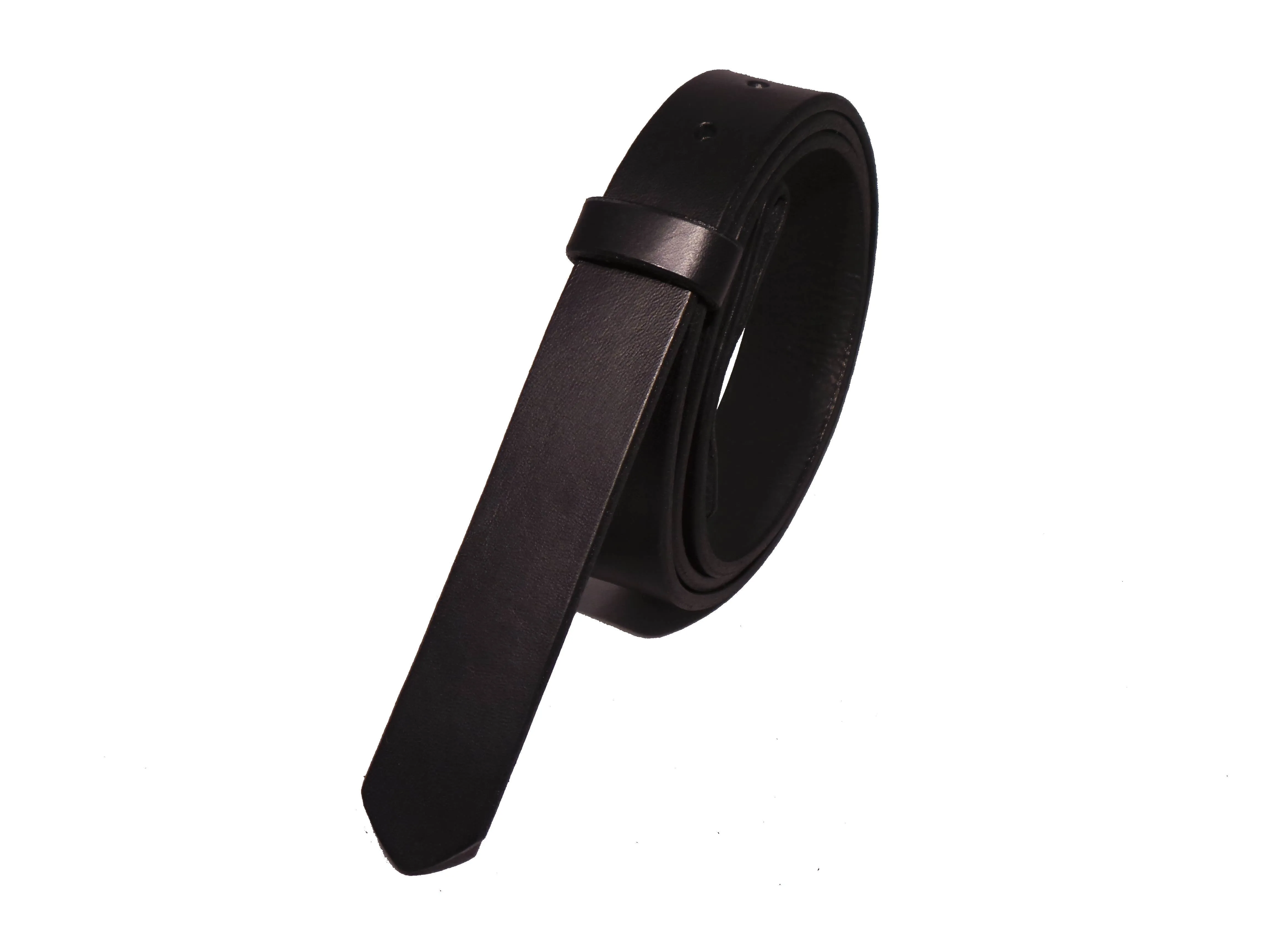 100% Real Black 1 Inch (25mm) Leather Belt Strap