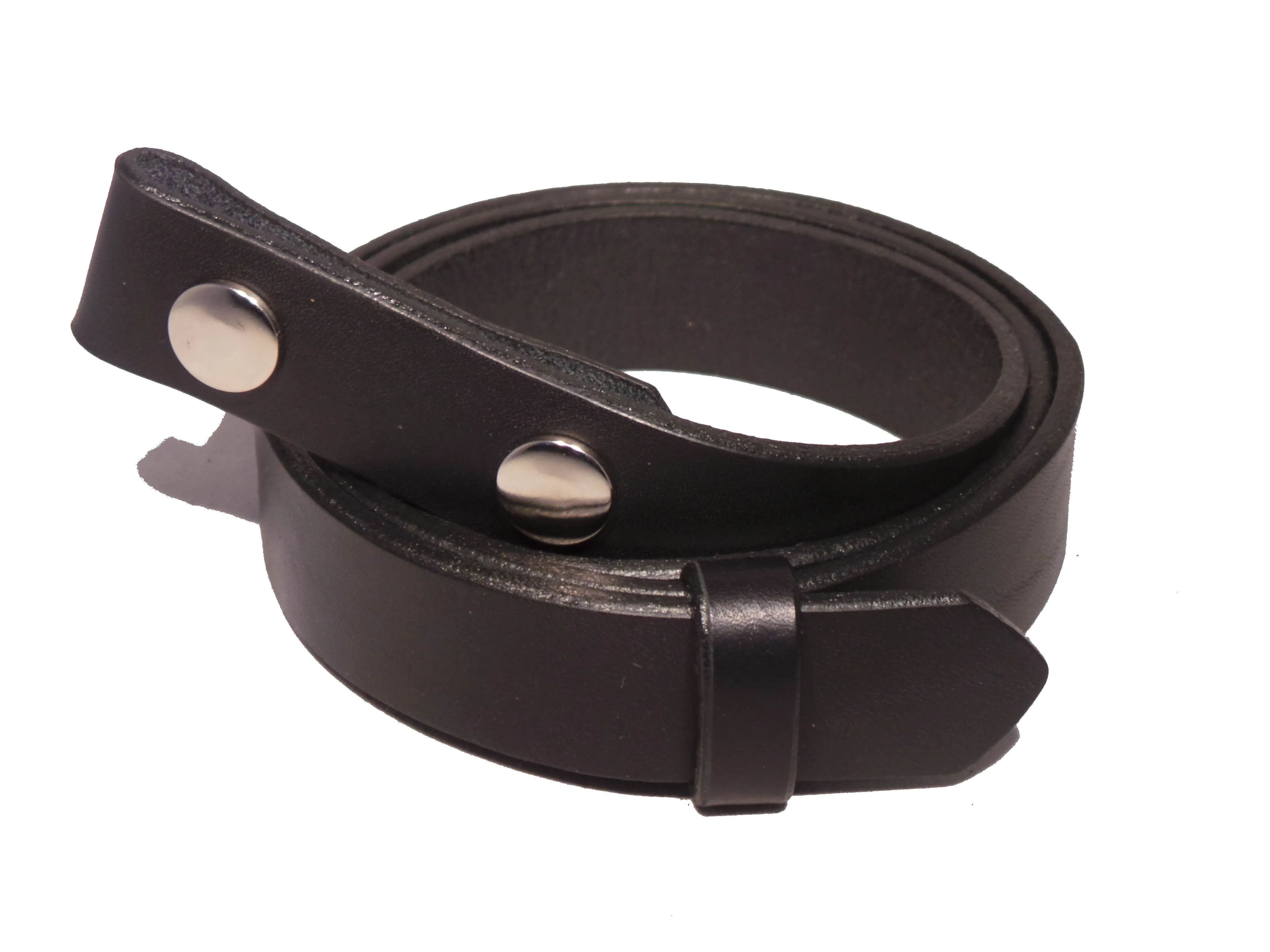 100% Real Black 1 Inch (25mm) Leather Belt Strap