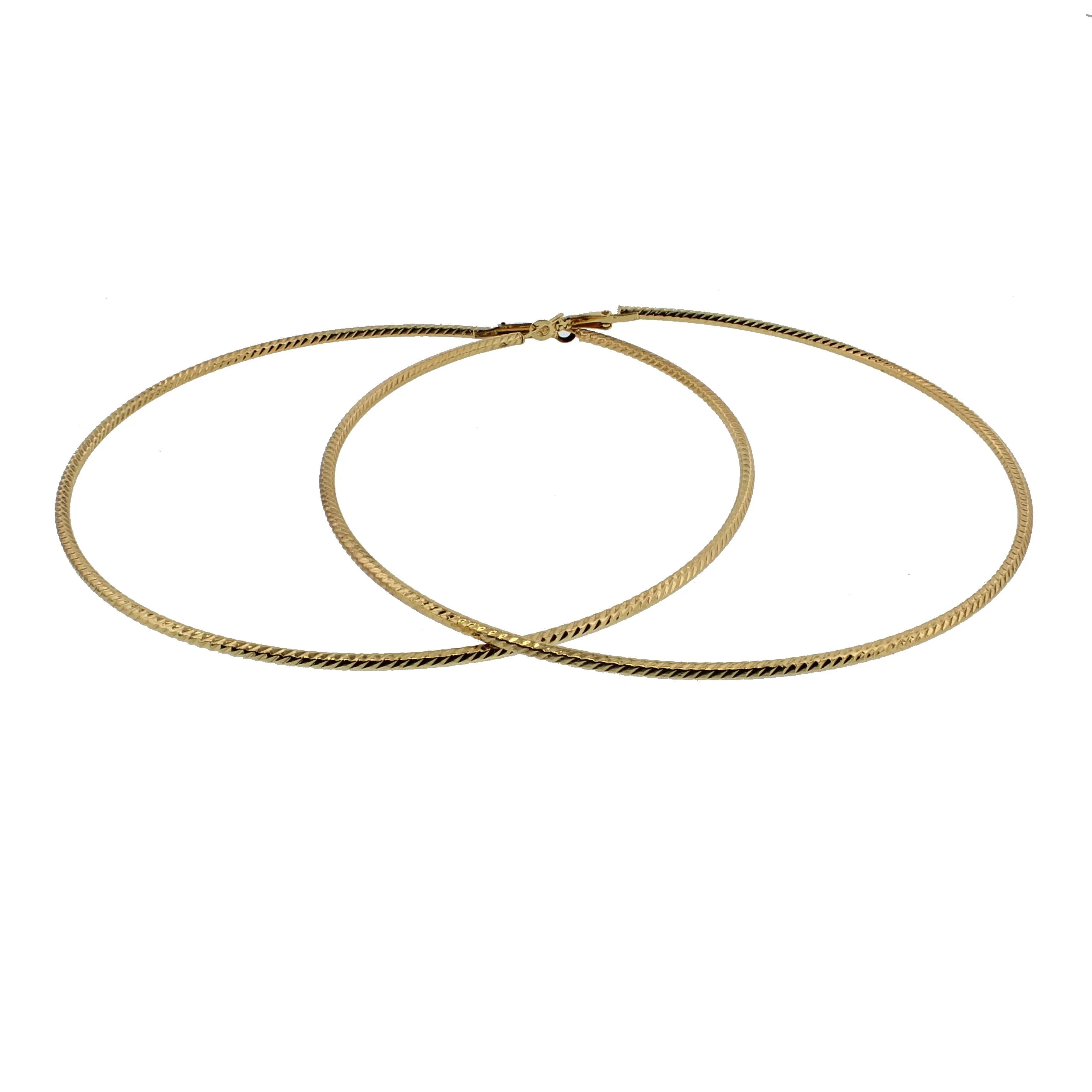 11.7cm Thin Patterned Hoop Earrings