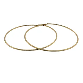 11.7cm Thin Patterned Hoop Earrings