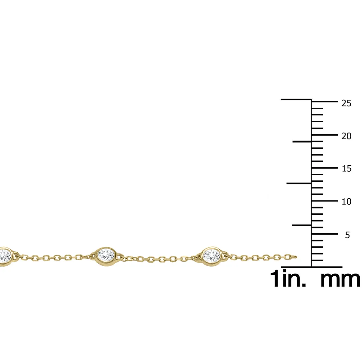 1/2 Carat Tw Bezel Set Genuine Diamond Station Bracelet In 14K Yellow Gold