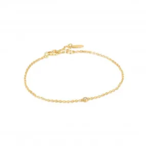 14k Gold Single Natural Diamond Bracelet BAU001-03YG