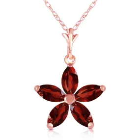 14K Solid Rose Gold Garnet Necklace Certified Series