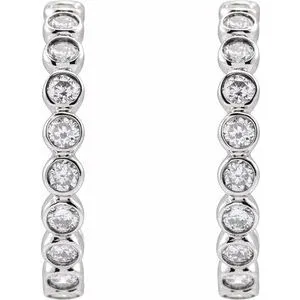 14K White Gold 3/8 CTW Lab-Grown Diamond Huggie Earrings