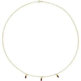 14K Yellow Gold Natural Mozambique Garnet 16" Necklace