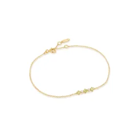 14kt Gold Peridot & White Sapphire Bracelet