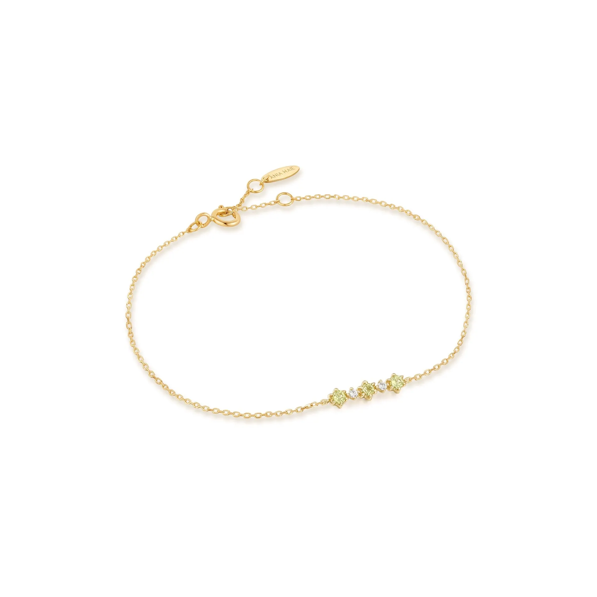 14kt Gold Peridot & White Sapphire Bracelet