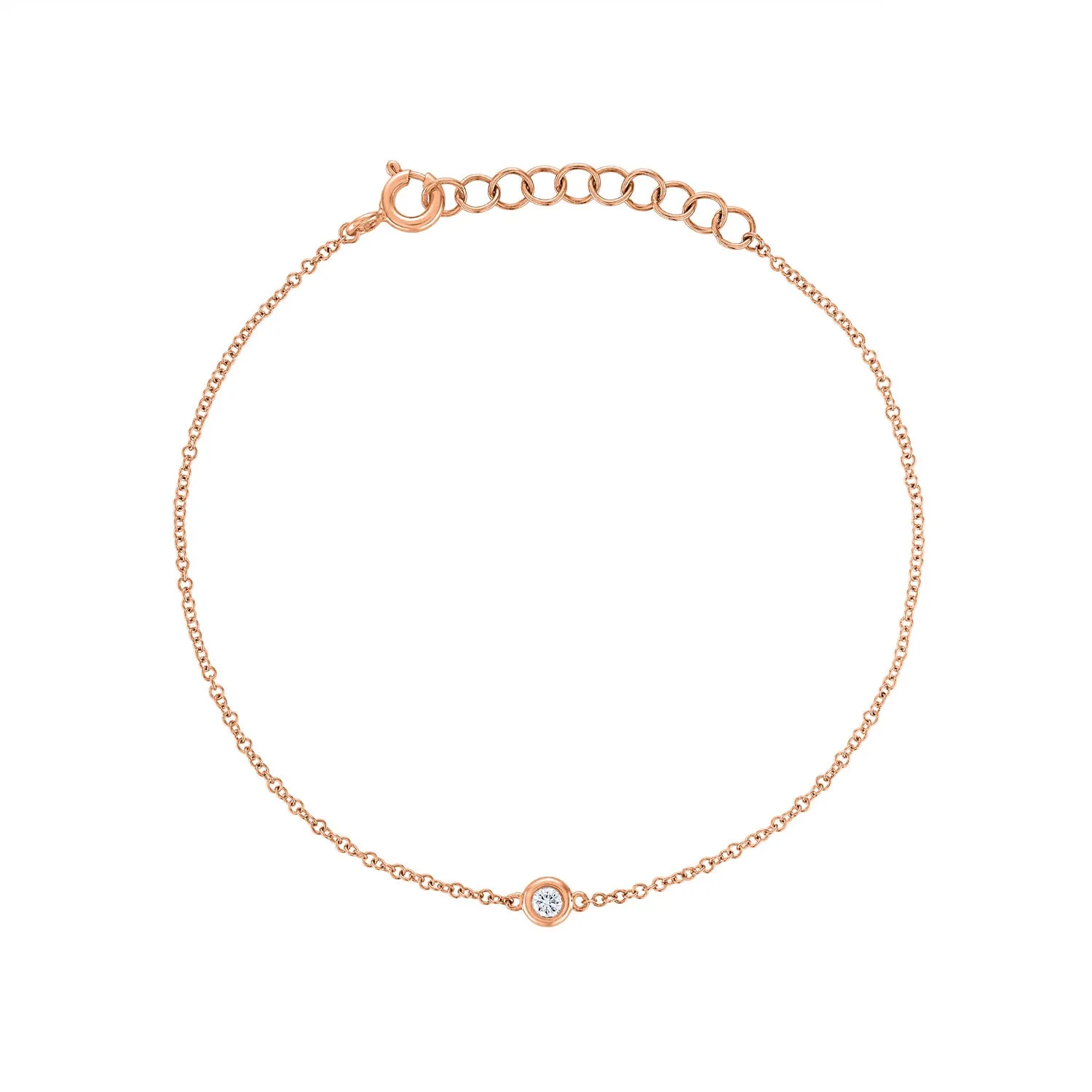 14KT GOLD SMALL DIAMOND SINGLE BEZEL BRACELET