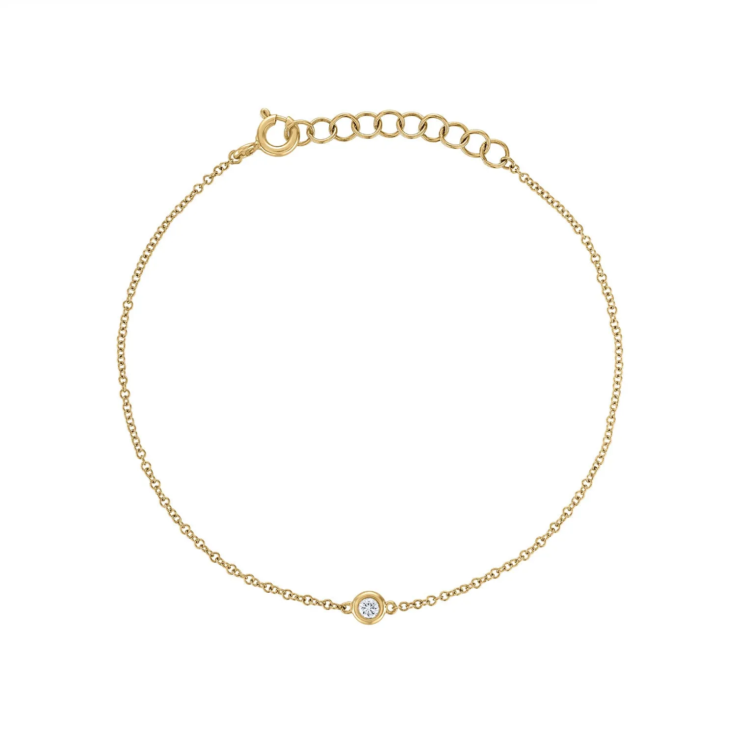 14KT GOLD SMALL DIAMOND SINGLE BEZEL BRACELET