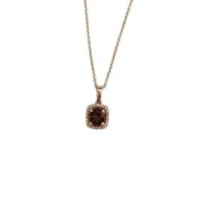 14KT Rose Gold EFFY Garnet & Diamond Necklace