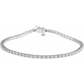 14KW Diamond Line Bracelet w/ 2.0  CTW & 7.25" Long