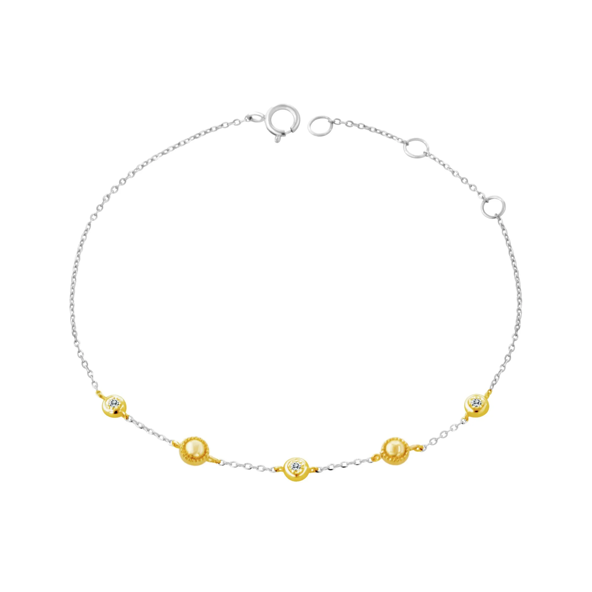 14KWY 3D0.05CT DIAMOND BRACELET  (118B402002WY14)