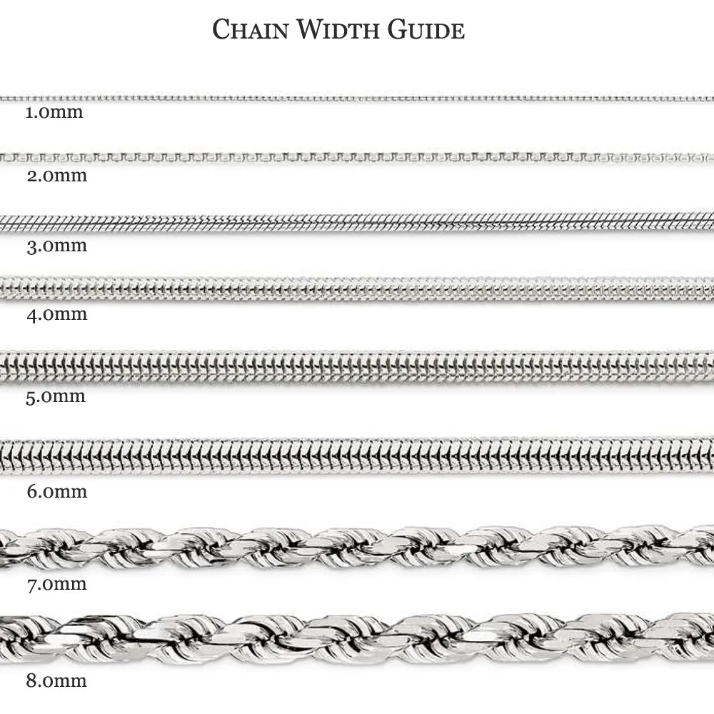 1.5mm Sterling Silver Diamond Cut Solid Round Spiga Chain Bracelet