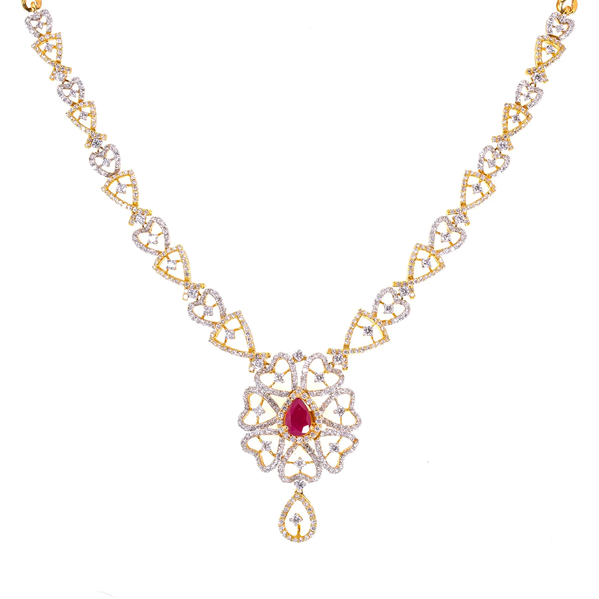 18K Gold Diamond Jewelry Set (35gm)