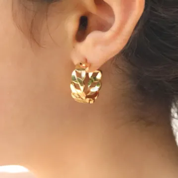 18K Gold-Filled Open Cuban Hoop Earrings