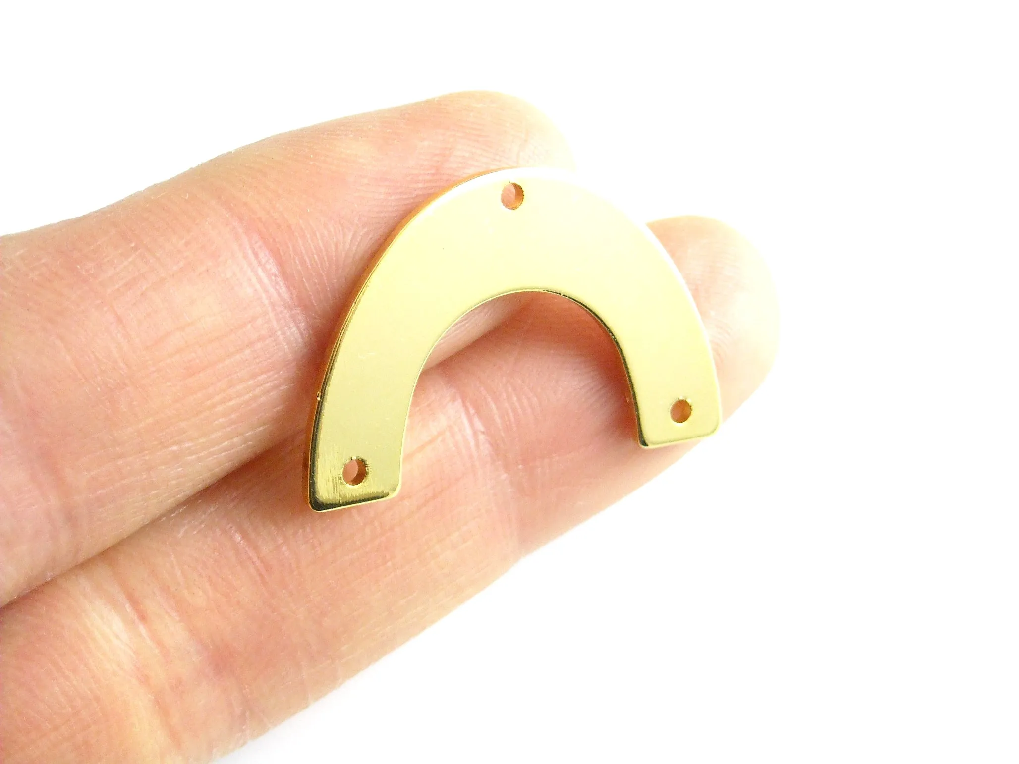 18k Gold Plated Arch Chandelier Connectors, 28mm x 18mm - 2 pieces