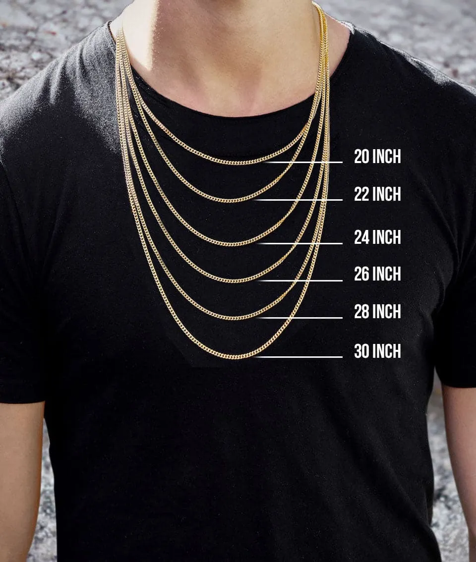 18K Gold Plated Cuban Link Chain For Men