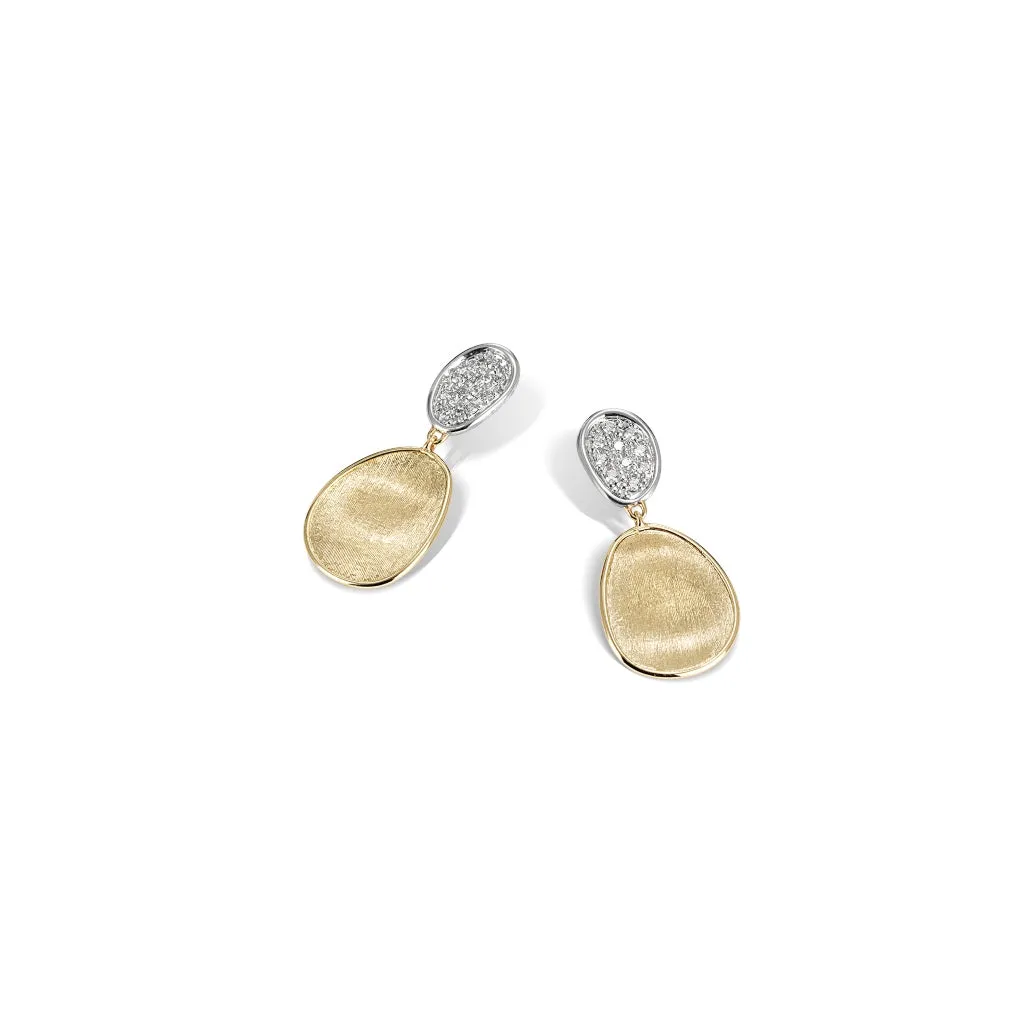18K YELLOW GOLD DOUBLE DROP EARRINGS WITH DIAMONDS FROM THE LUNARIA COLLECTION