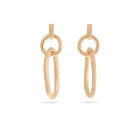 18K YELLOW GOLD POLISHED & ENGRAVED LINK DROP EARRINGS FROM THE JAIPUR LINK COLLECTION