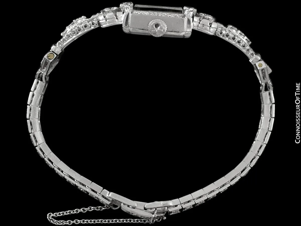1950's Vintage Ladies Watch with Omega Movement - Platinum with 5 Carats of Diamond