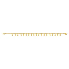 22k Gold Bracelet With A String Of Diamond Frame Motifs