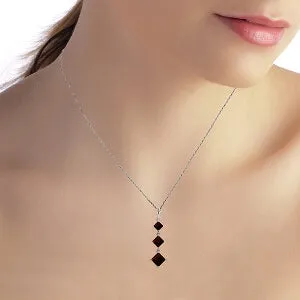 2.4 Carat 14K Solid White Gold Something New Garnet Necklace