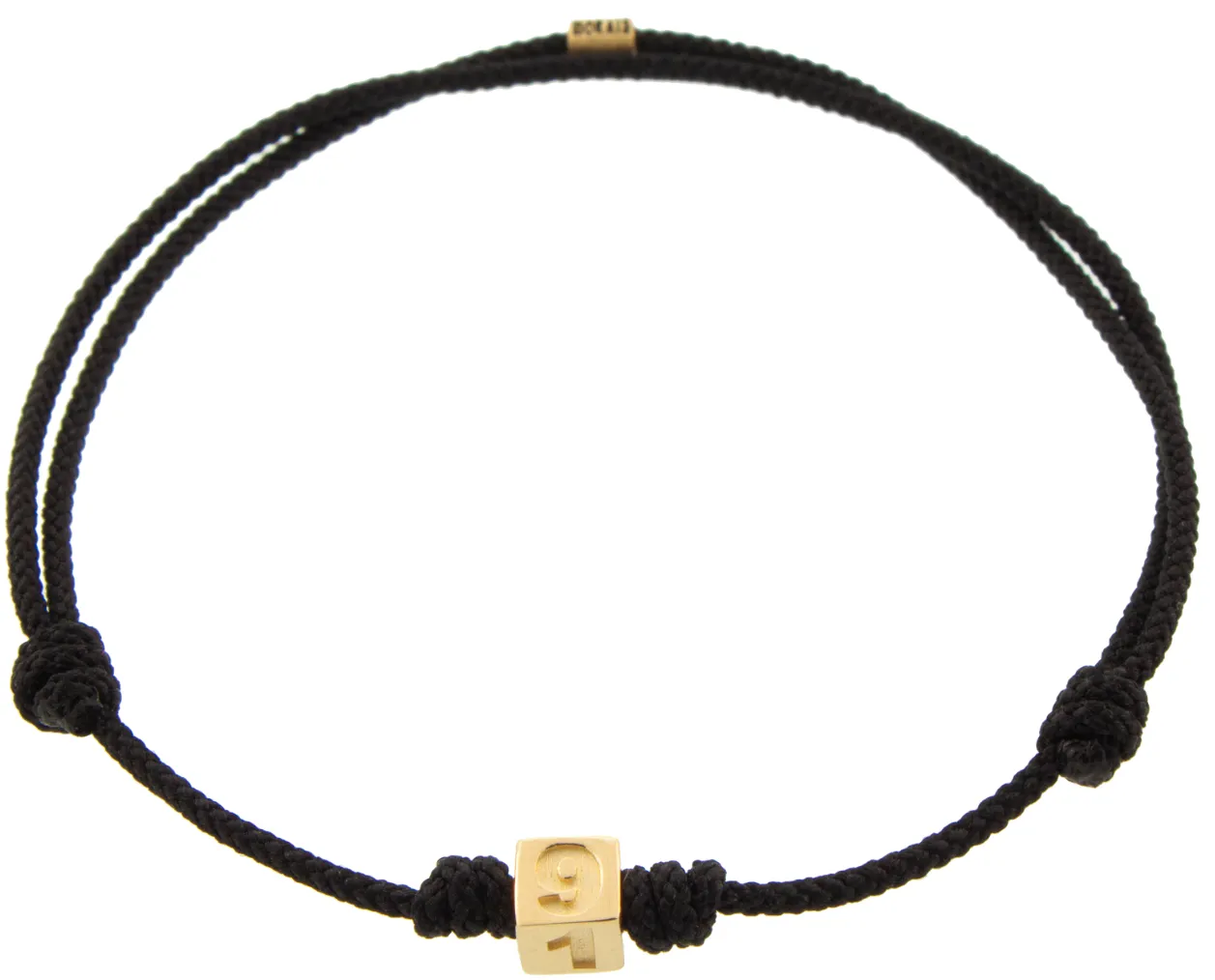 310 Area Code Gold Cube with Diamond on Cord Bracelet