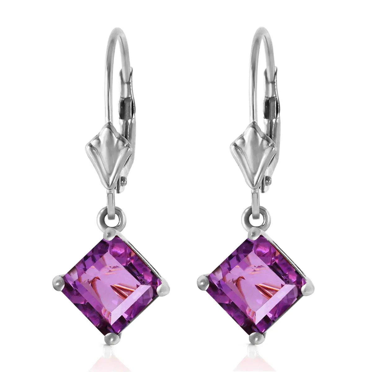 3.2 Carat 14K Solid White Gold Treasure Of Values Amethystsyt Earrings