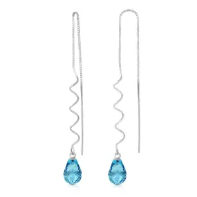 3.3 Carat 14K Solid White Gold Pieces Of A Dream Blue Topaz Earrings