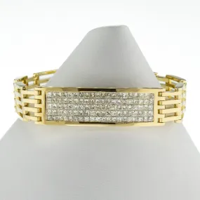 4.00ctw Multi Diamond Princess Cut 8" Bracelet in 18K Yellow Gold