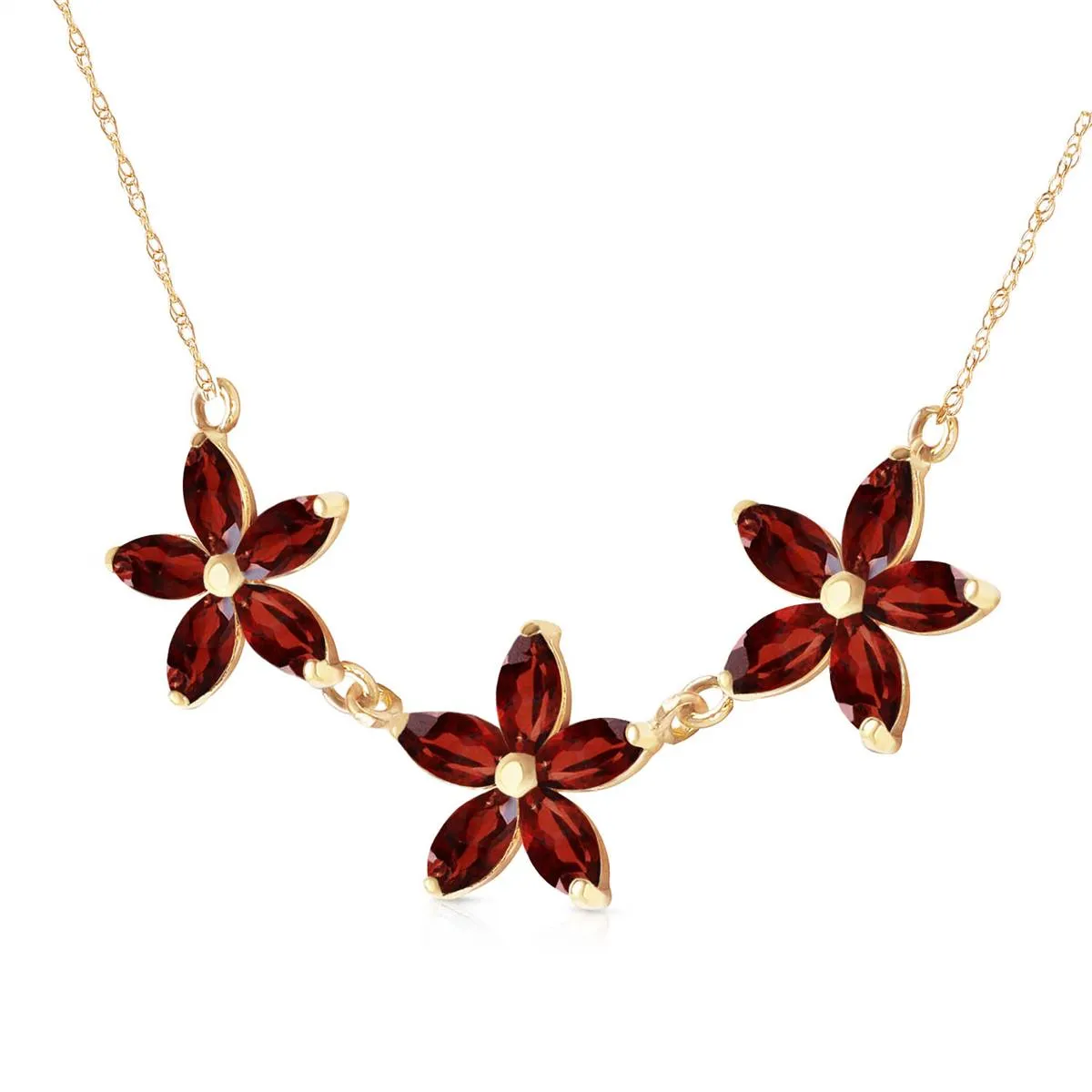 4.2 Carat 14K Solid Yellow Gold Necklace Natural Garnet