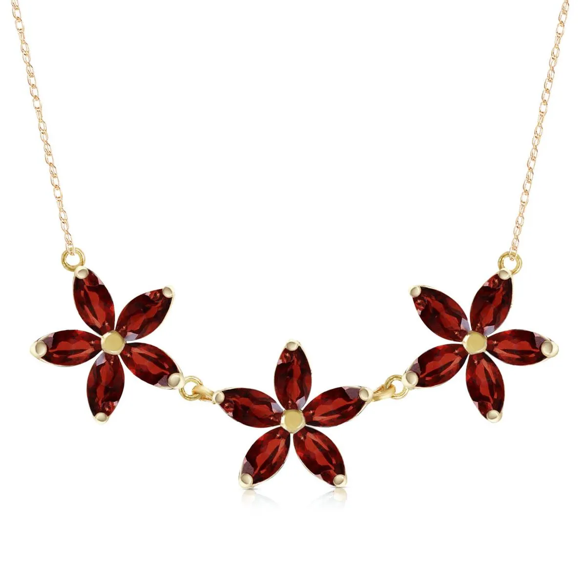 4.2 Carat 14K Solid Yellow Gold Necklace Natural Garnet