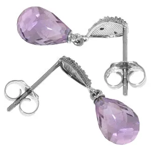 4.53 Carat 14K Solid White Gold Fragrant Breath Amethyst Diamond Earrings