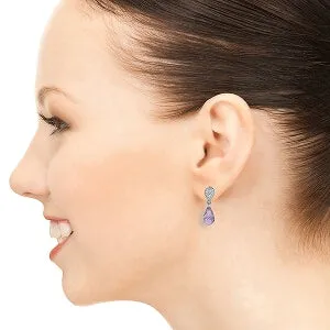 4.53 Carat 14K Solid White Gold Fragrant Breath Amethyst Diamond Earrings
