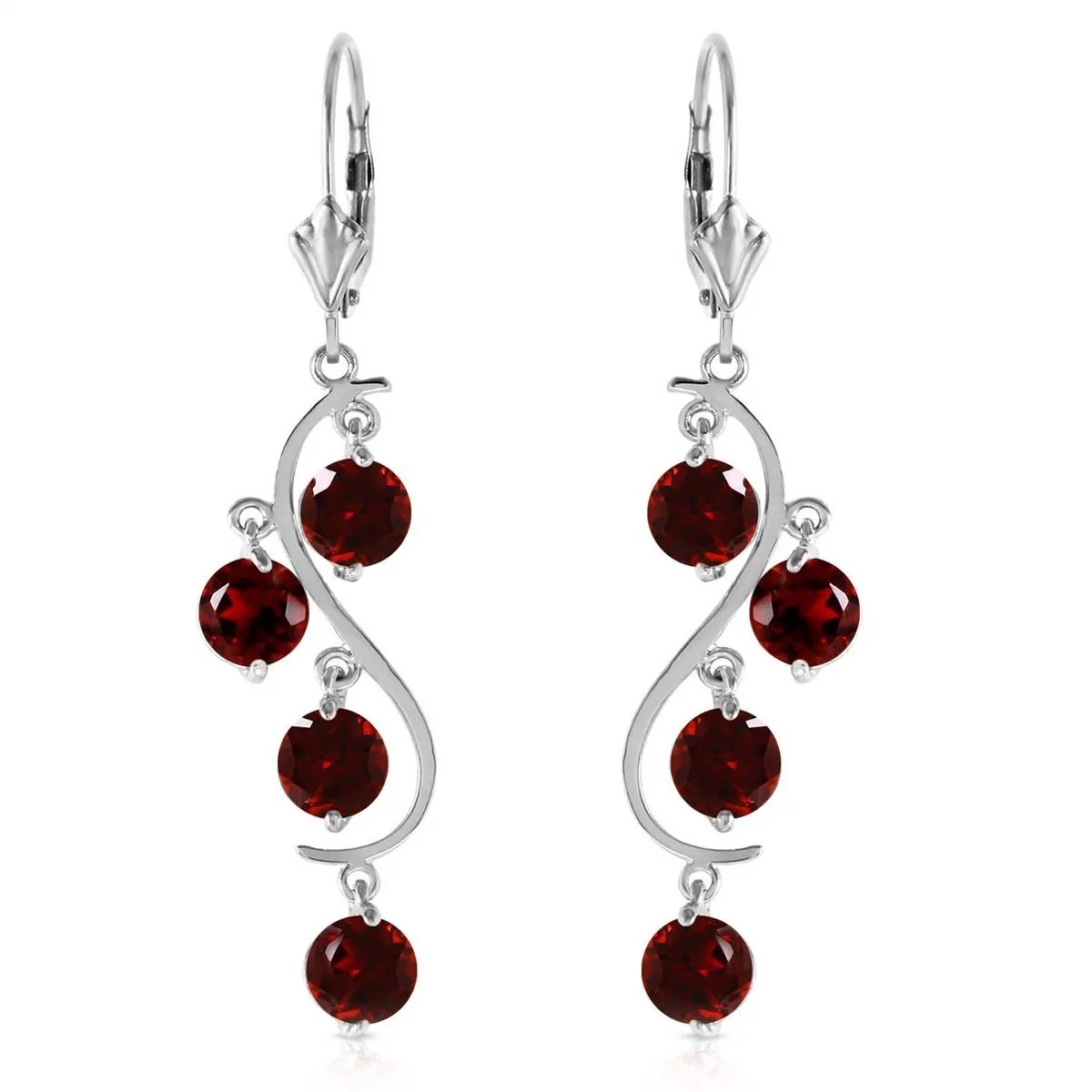 4.95 Carat 14K Solid White Gold No Fault Of Mine Garnet Earrings