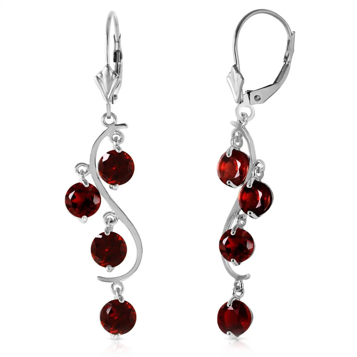 4.95 Carat 14K Solid White Gold No Fault Of Mine Garnet Earrings