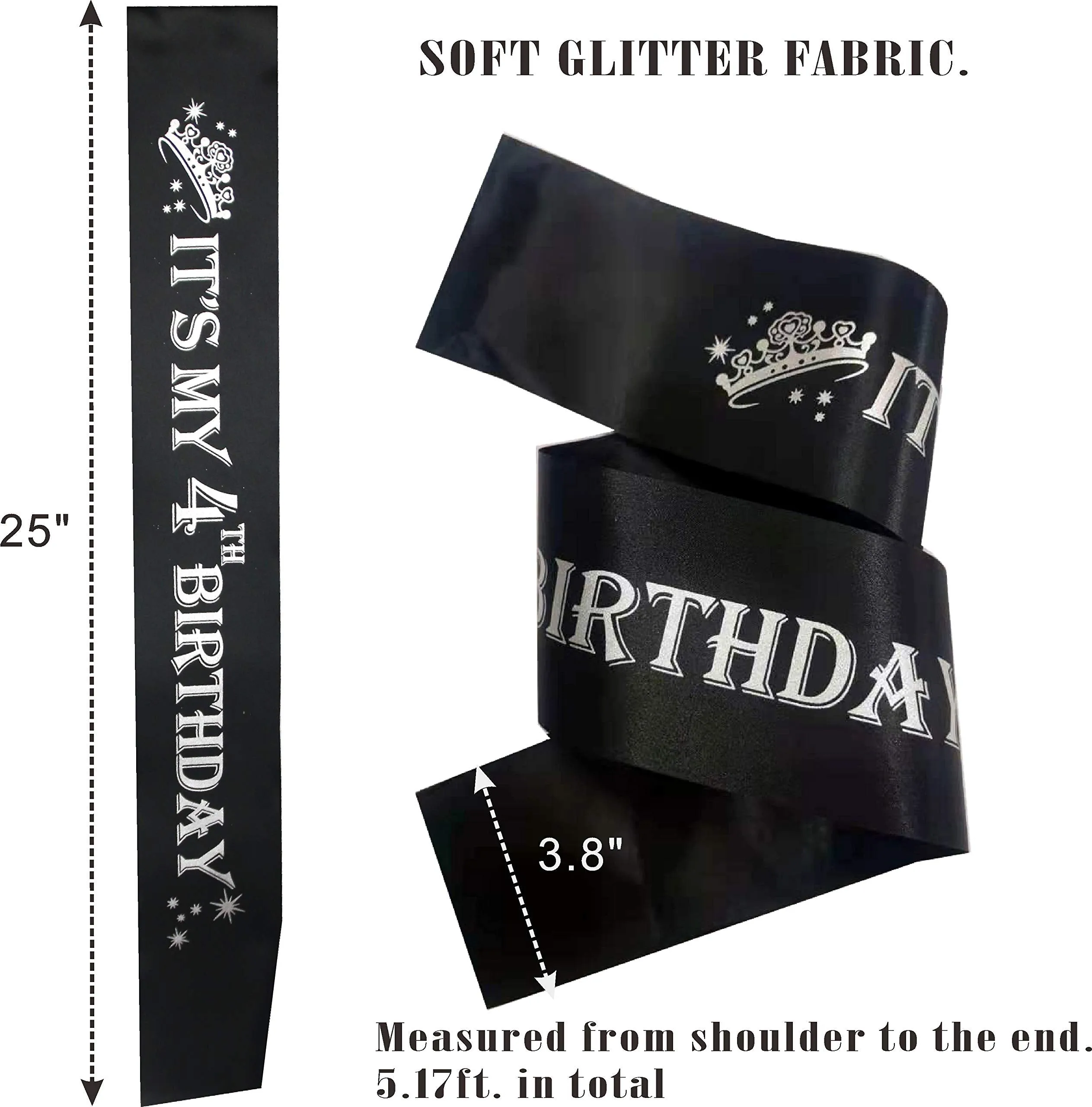 4th Birthday Gifts for Girl, 4th Birthday Tiara and Sash, 4th Birthday Decorations