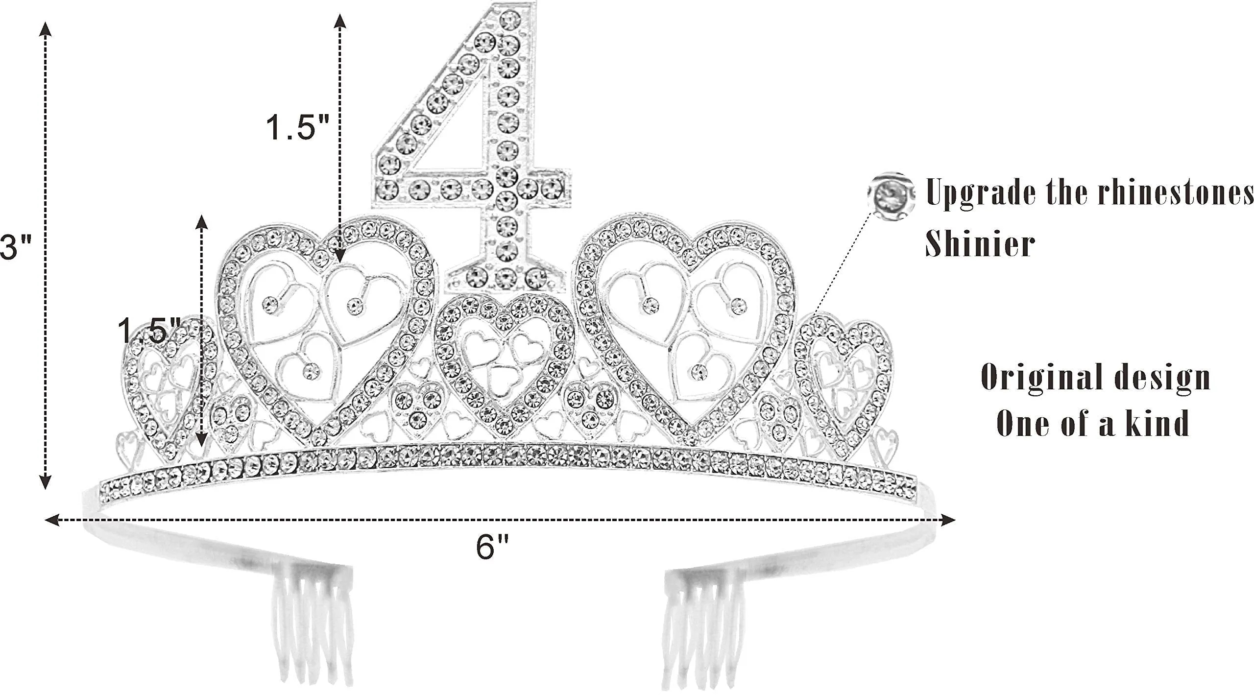 4th Birthday Gifts for Girl, 4th Birthday Tiara and Sash, 4th Birthday Decorations