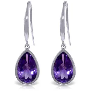 5 Carat 14K Solid White Gold Liasons Amethyst Earrings
