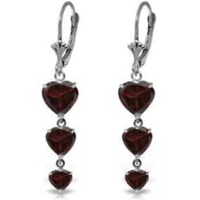 6 Carat 14K Solid White Gold Chandelier Earrings Garnet