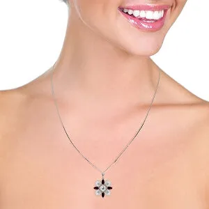 6.3 Carat 14K Solid White Gold Sky's The Limit Garnet Pearl Necklace