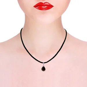 6.51 Carat 14K Solid White Gold Open Window Garnet Diamond Necklace