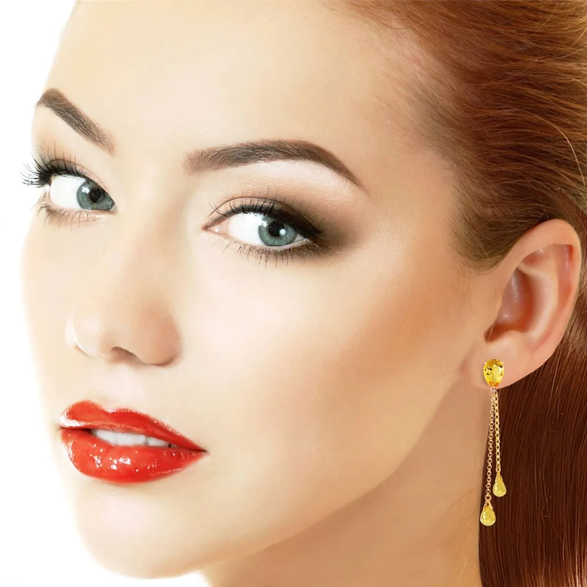 7.5 Carat 14K Solid Yellow Gold Eloquence Citrine Earrings