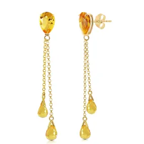 7.5 Carat 14K Solid Yellow Gold Eloquence Citrine Earrings