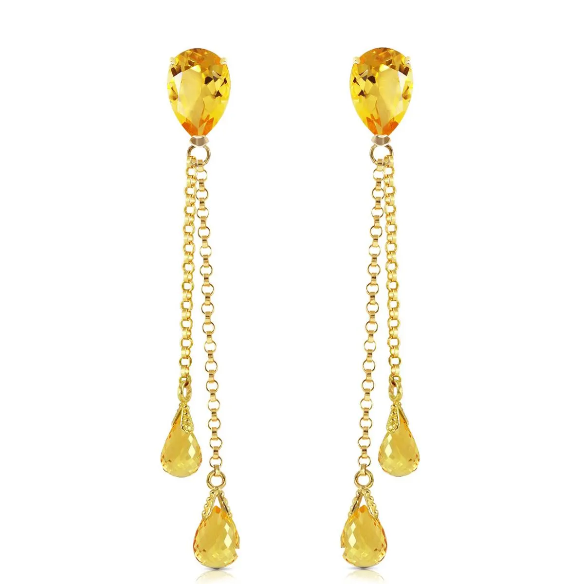 7.5 Carat 14K Solid Yellow Gold Eloquence Citrine Earrings