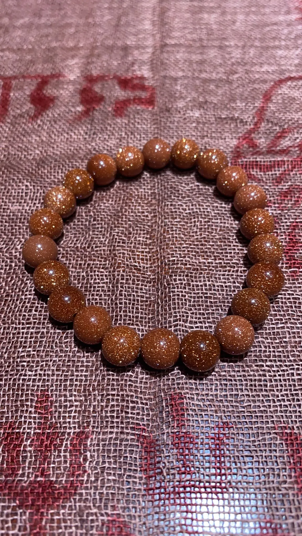 8MM Sunstone (Goldstone) Bead Bracelet