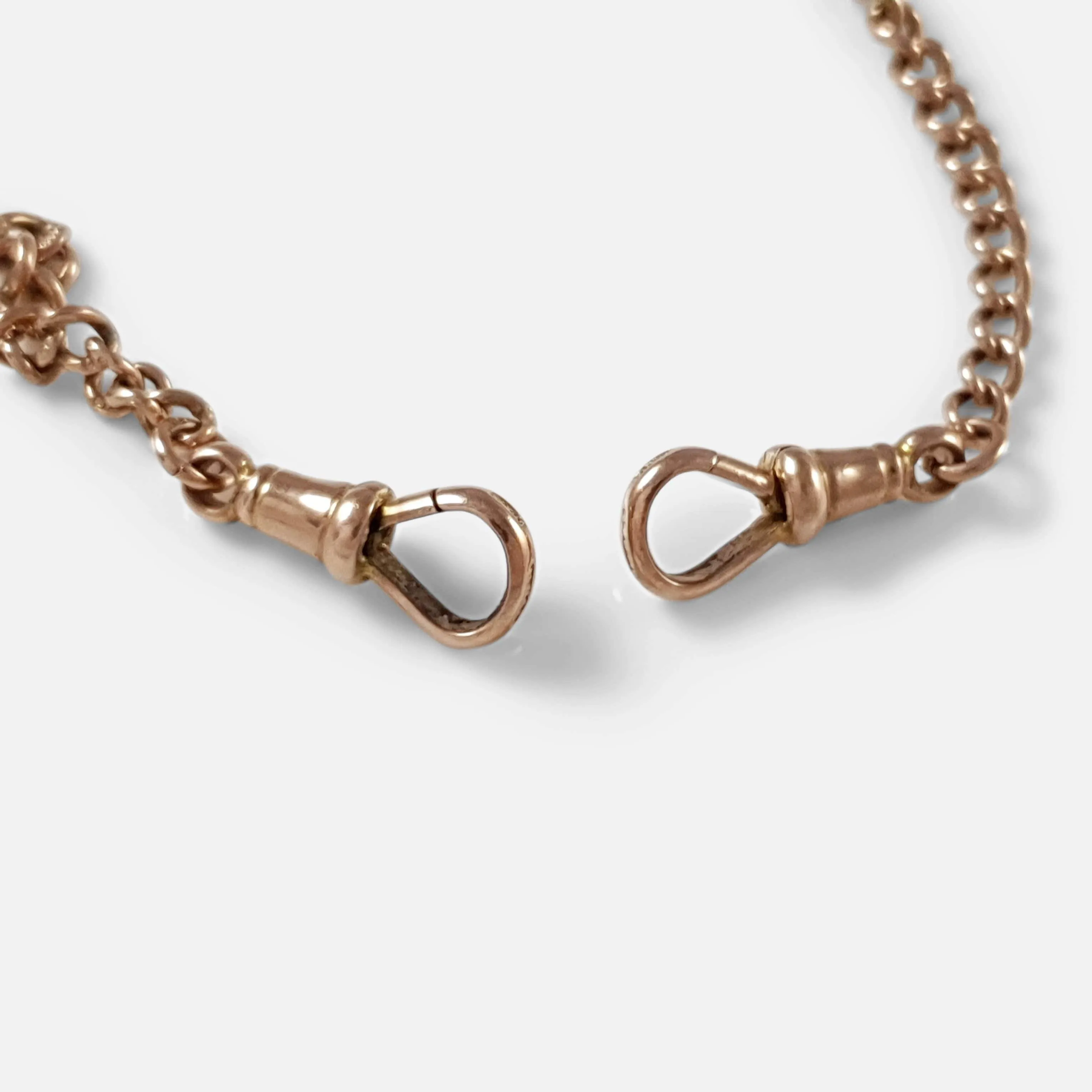 9ct Rose Gold Graduating Double Albert Watch Chain 26.8 grams