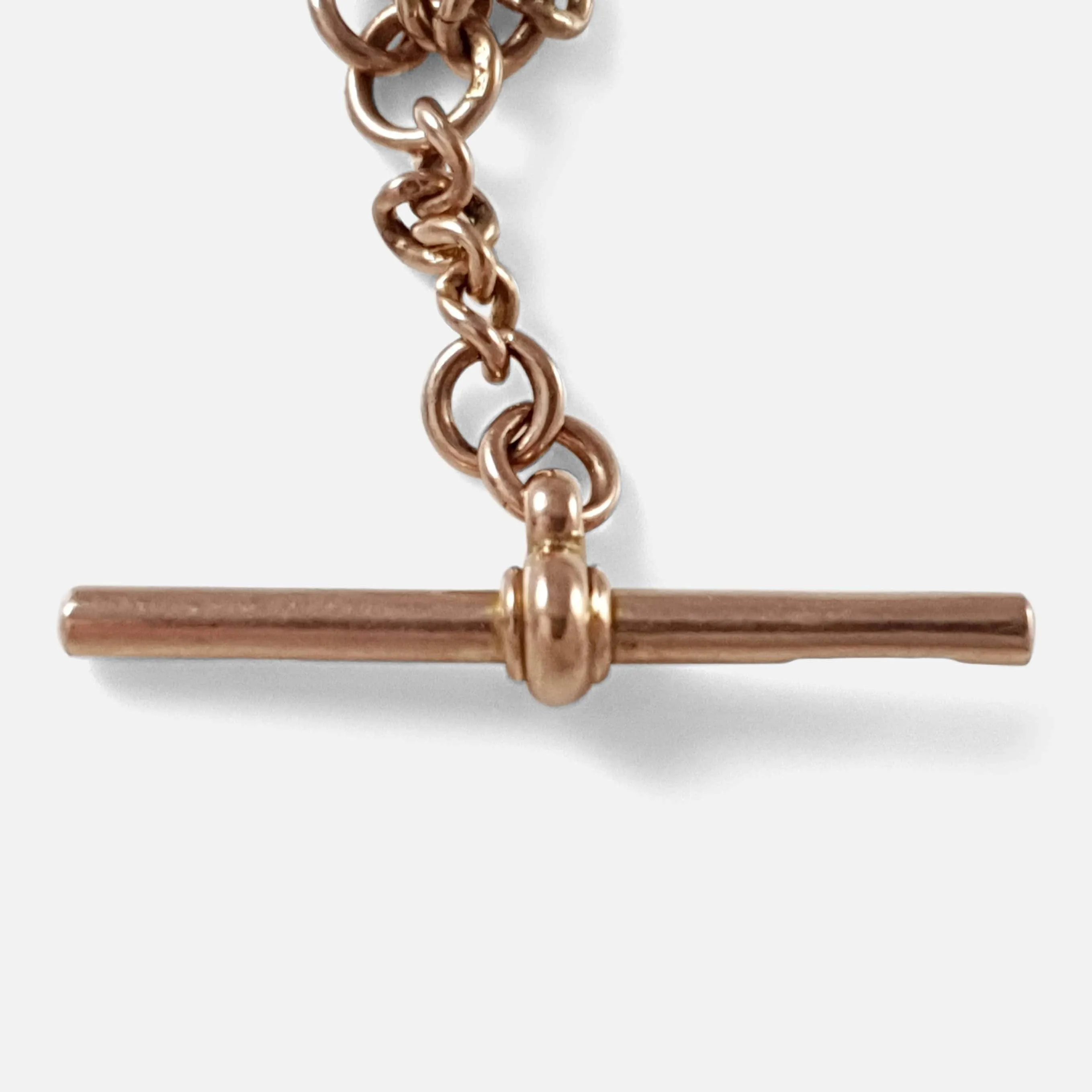 9ct Rose Gold Graduating Double Albert Watch Chain 26.8 grams